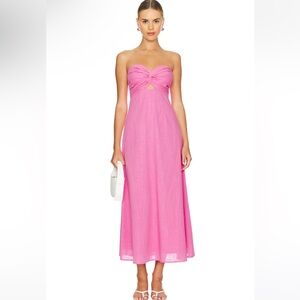 SNDYS x Revolve Lilly Pink Strapless Dress